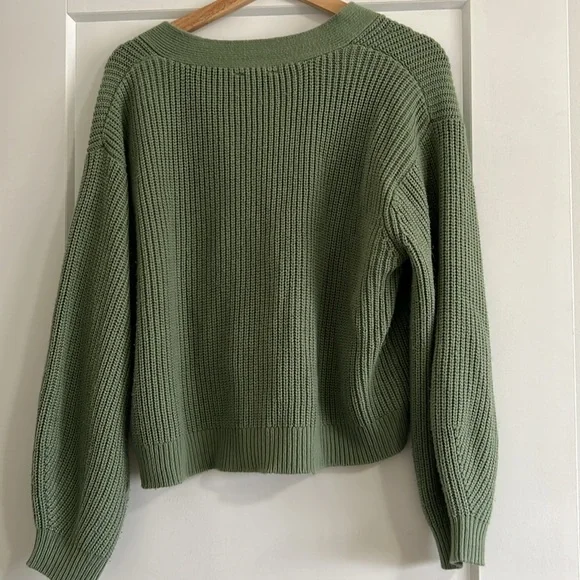 Spring green button up sweater - Picture 2 of 2